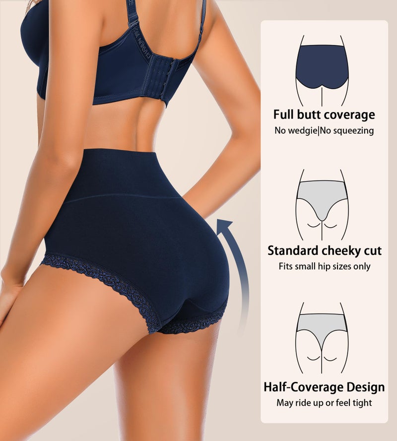 OPIBOO Tummy Control Womens Underwear Cotton Soft Stretch Postpartum Panties Ladies High Waisted Full Coverage Briefs Multipack s - Image 2
